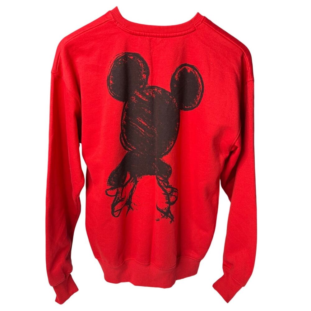 Disney Mickey Mouse Red Sketch Graphic Crewneck Sweatshirt Medium - Picture 2 of 9